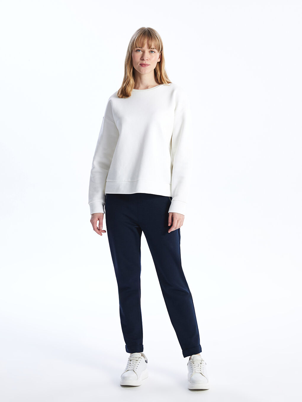 Women's Elasticated Waist Plain Sweatpants -S48233Z8-RFF
