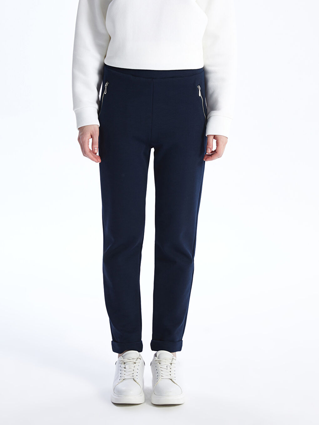 Women's Elasticated Waist Plain Sweatpants -S48233Z8-RFF