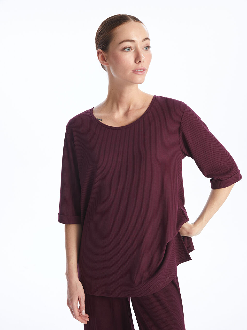 Crew Neck Regular Women's T-shirt -S48243Z8-HNV