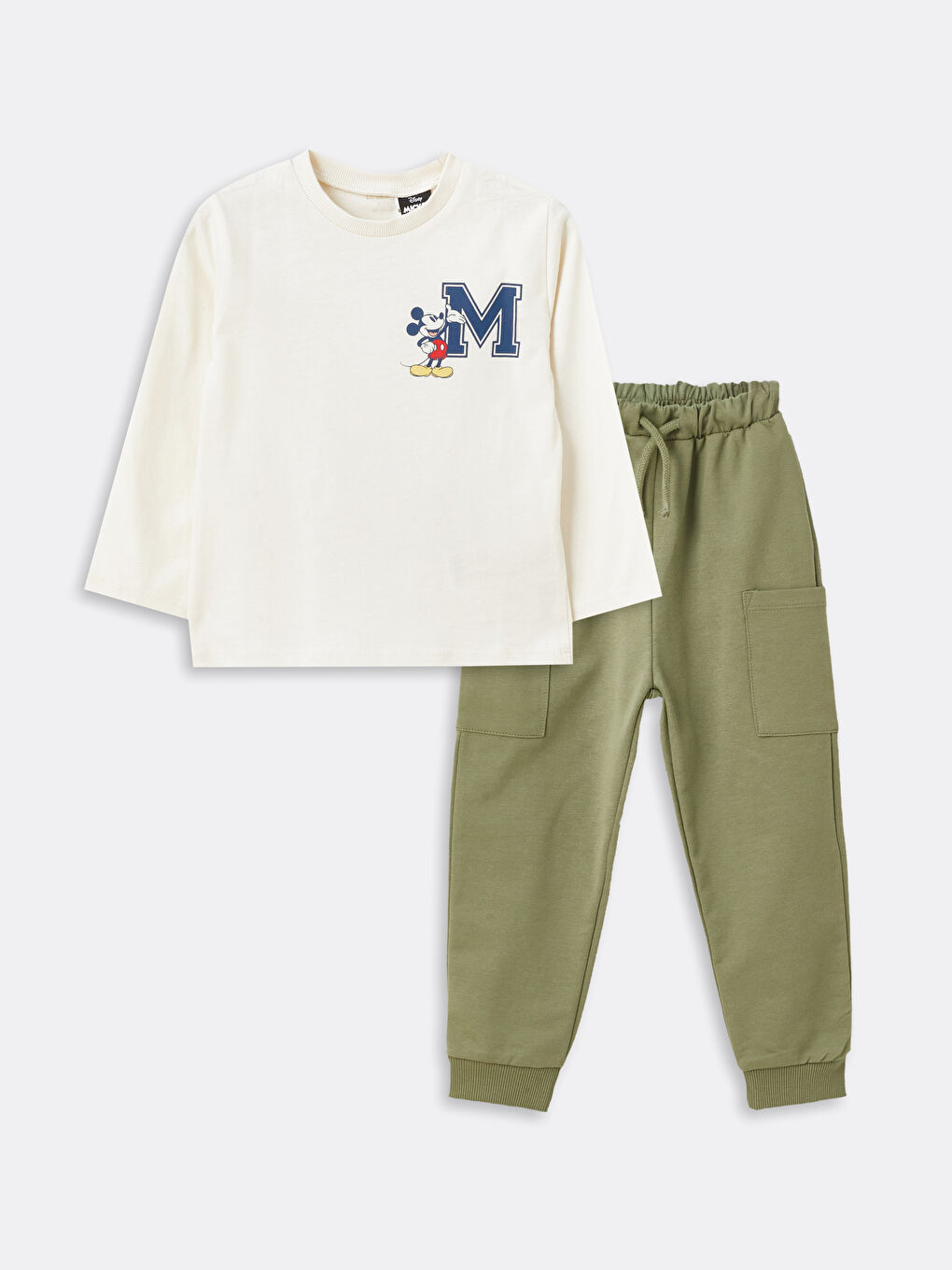 Crew Neck Long Sleeve Mickey Mouse Printed Baby Boy Sweatshirt and Sweatpants 2-Pack Set -S48248Z1-QVK
