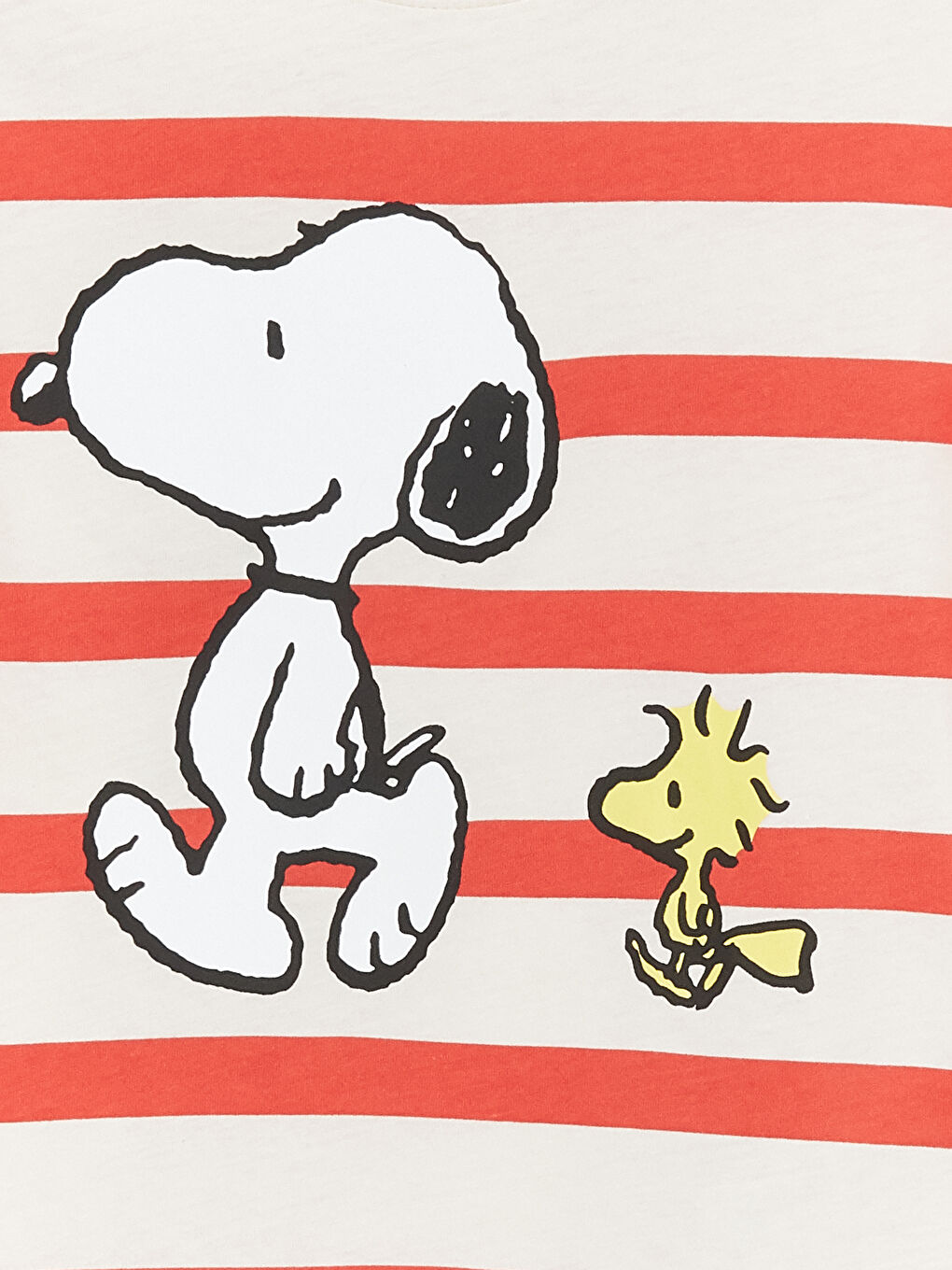 Bej Bisiklet Yaka Snoopy Baskılı Erkek Bebek Tişört ve Şort 2'li Takım-5