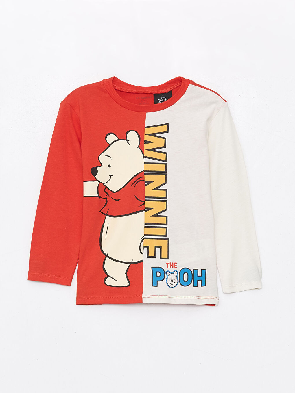 LCW Kids Turuncu Bisiklet Yaka Uzun Kollu Winnie the Pooh Baskılı Erkek Bebek Sweatshirt ve Pantolon 2'li Takım - 3