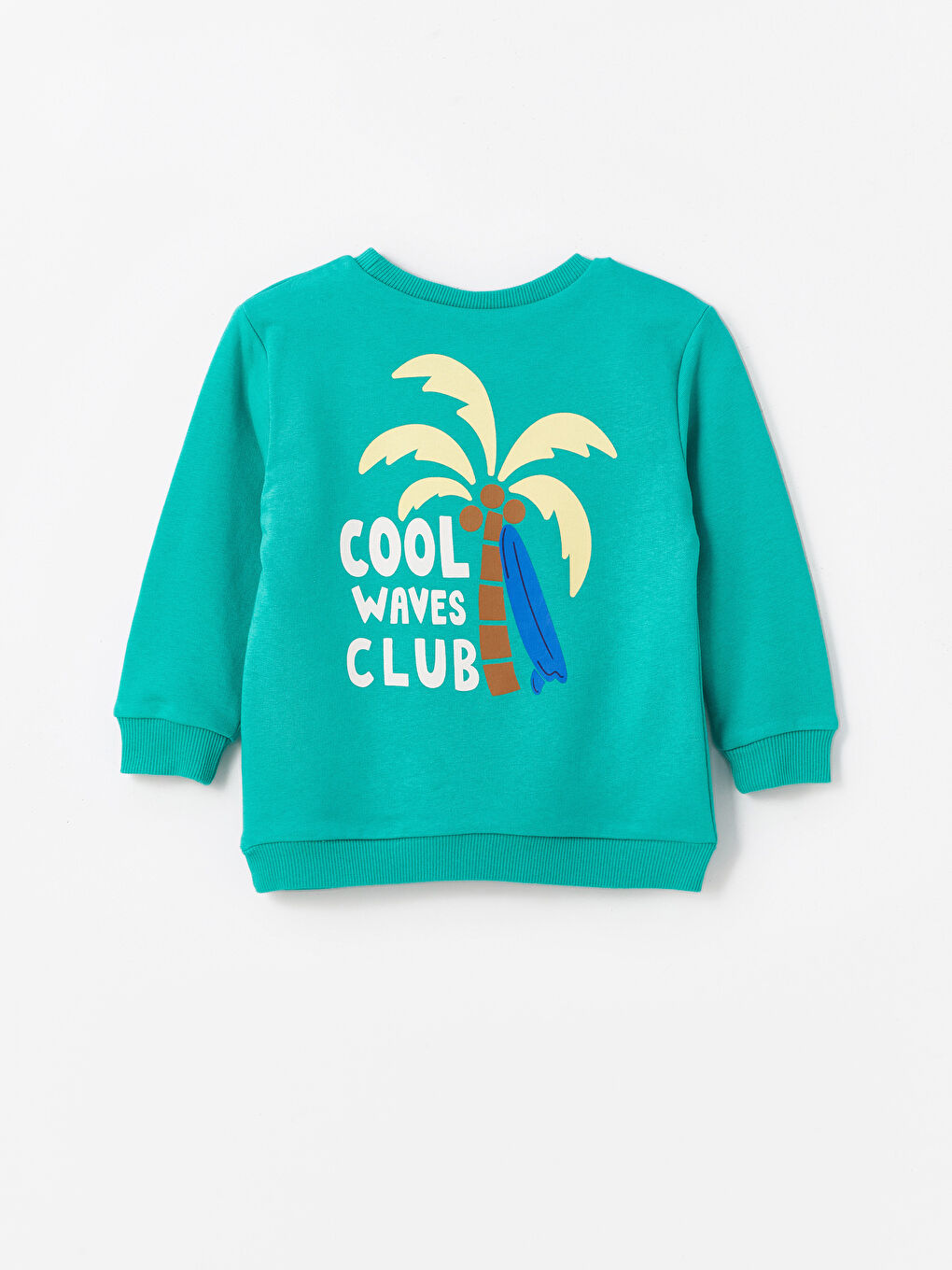 LCW baby Yeşil Bisiklet Yaka Uzun Kollu Basic Erkek Bebek Sweatshirt - 1