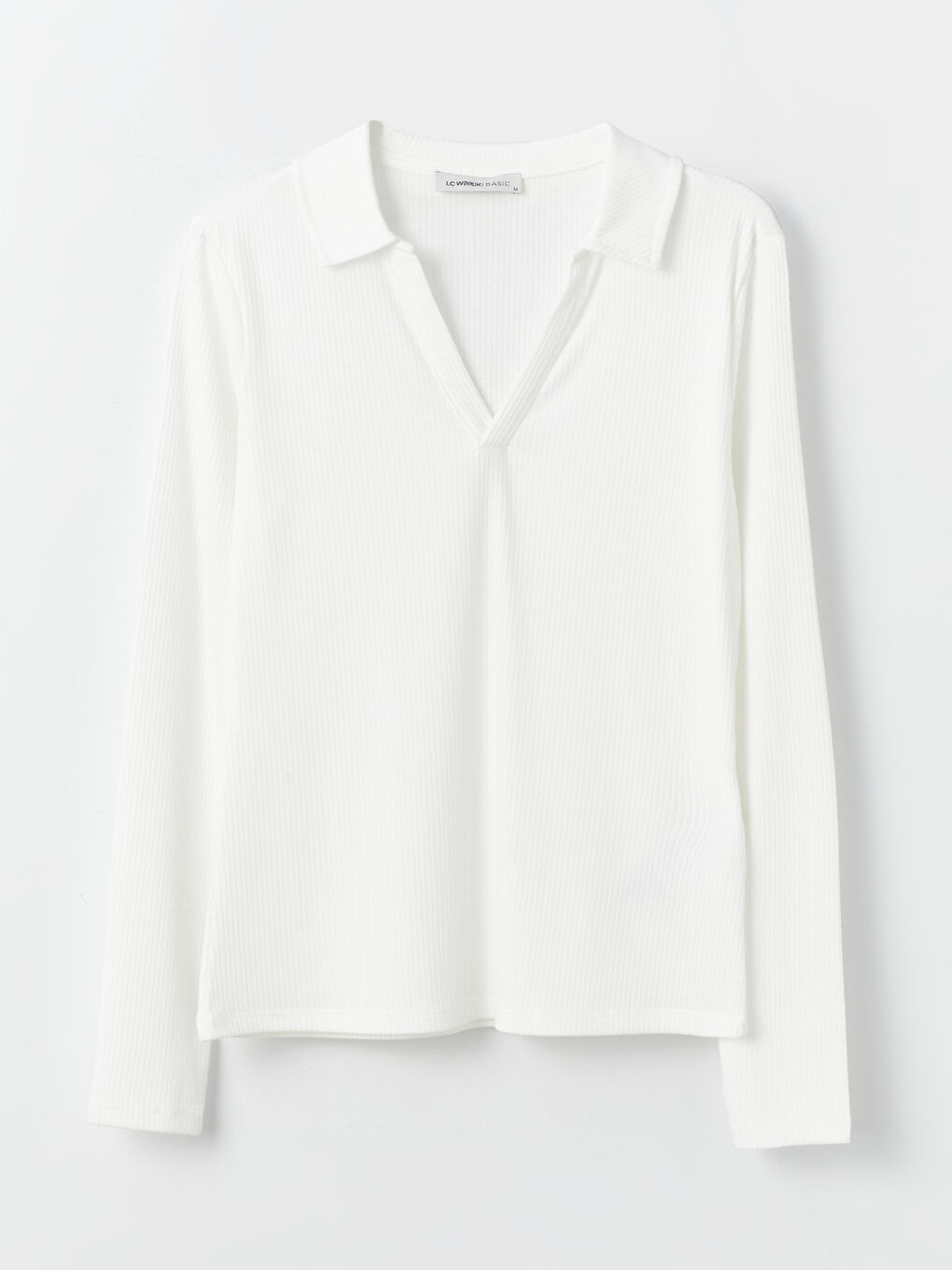 Polo Neck Regular Long Sleeve Women's T-shirt -S48272Z8-R9J