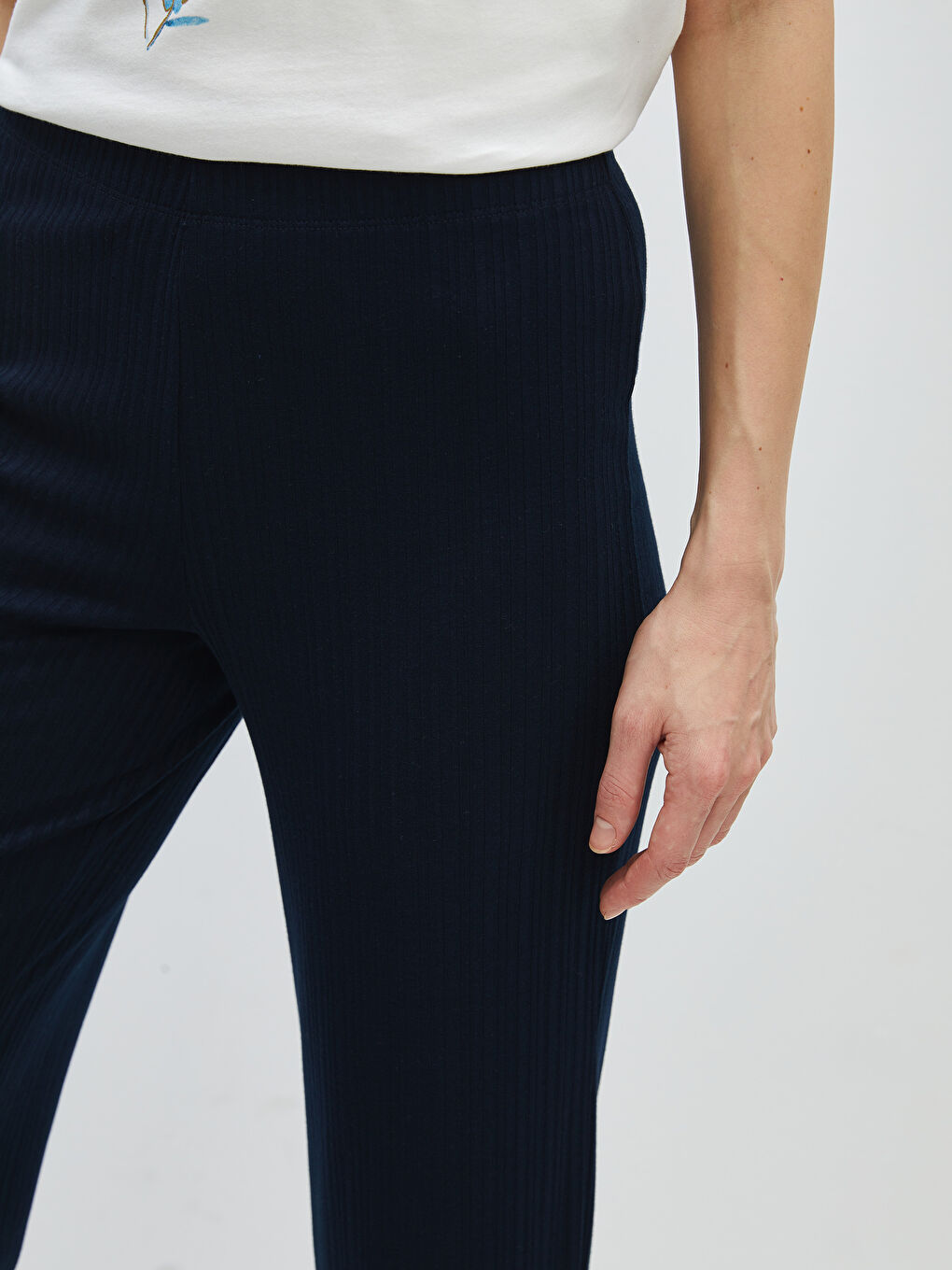 Elasticated Waist Plain Wide Leg Women's Sweatpants -S48274Z8-E1J