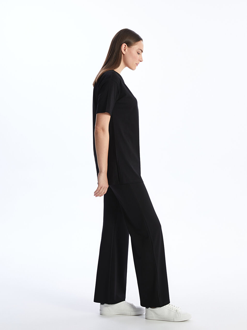 LCWAIKIKI Basic Elasticated Waist Plain Wide Leg Women's Sweatpants -S48276Z8-CVL