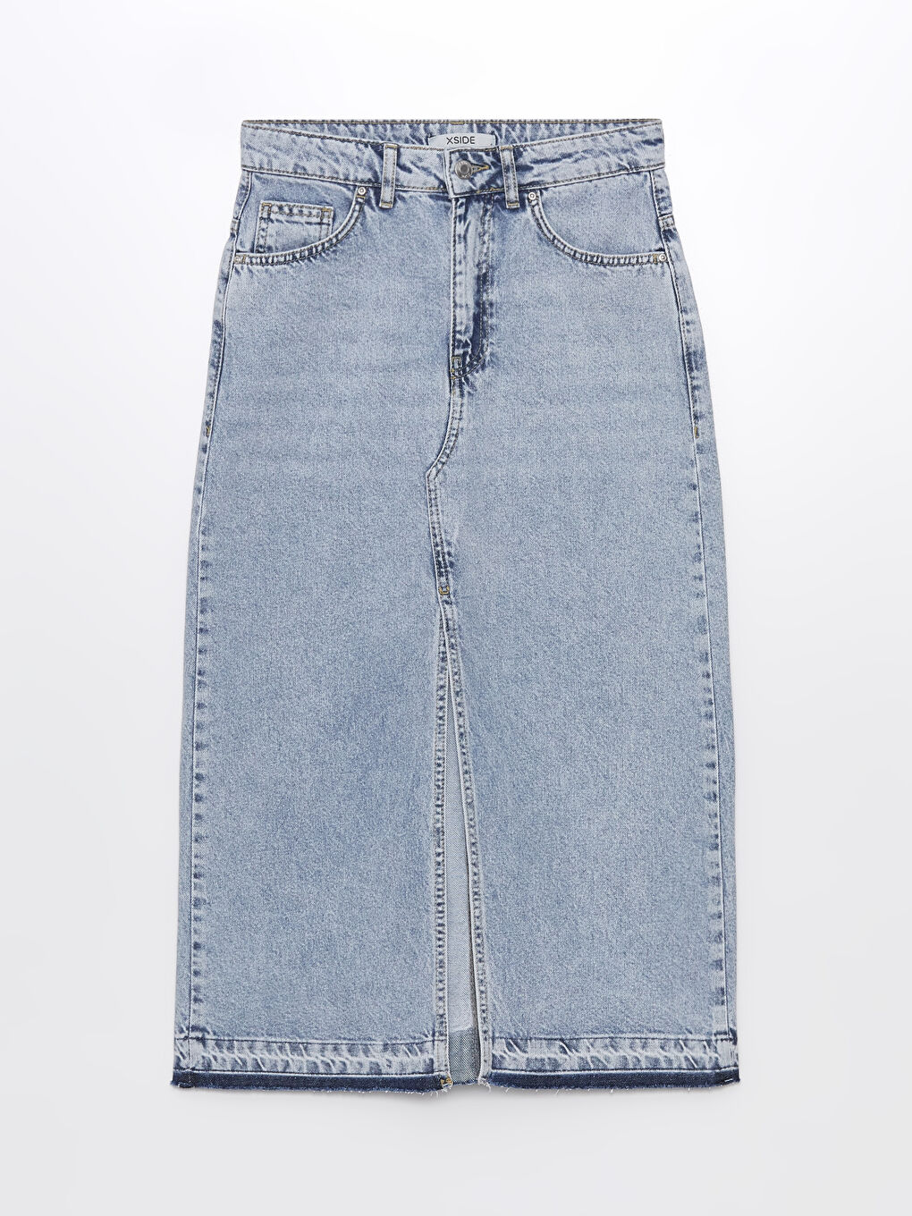 XSIDE Mavi Dar Fit Kadın Jean Etek - 5