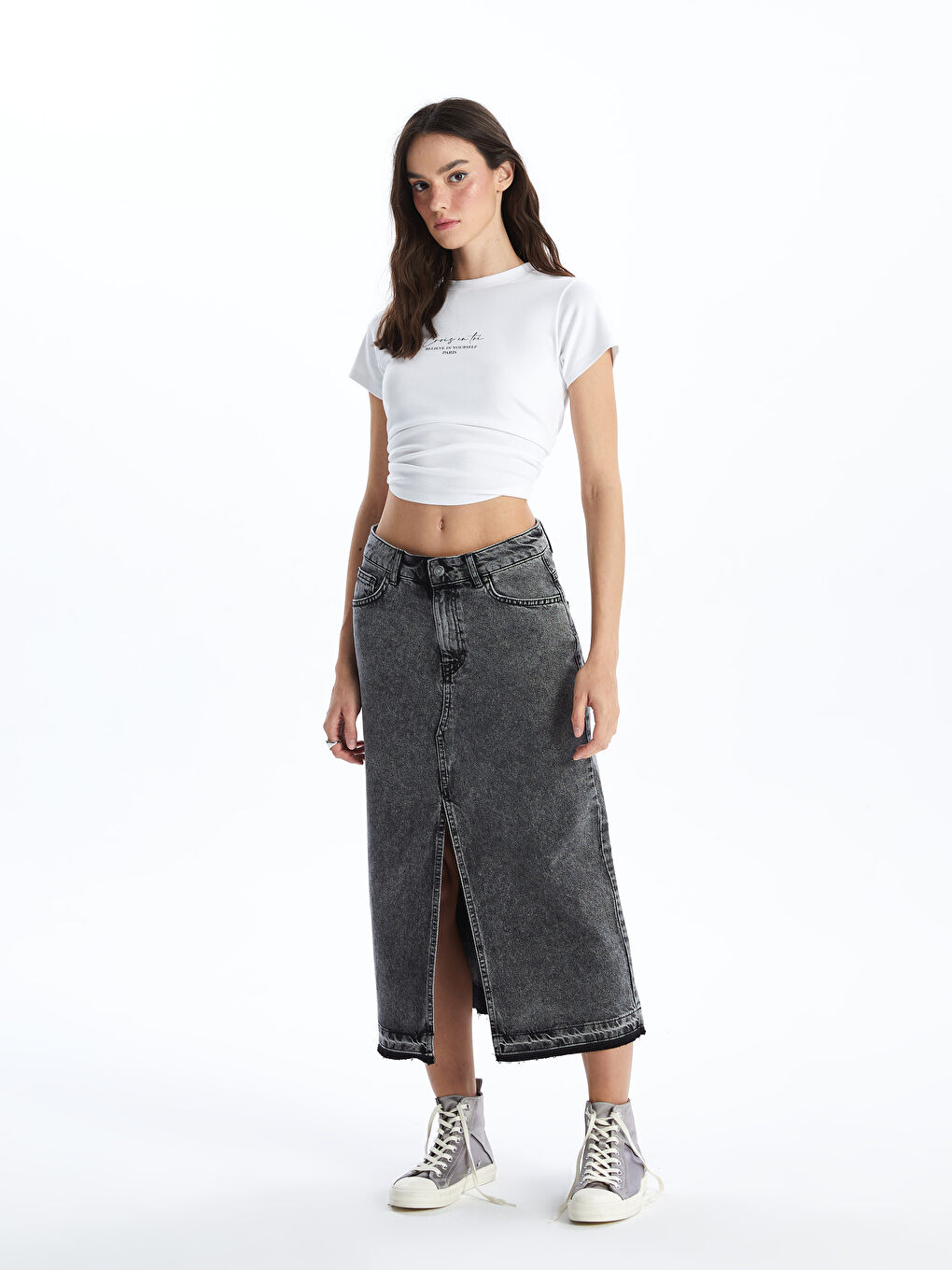 Slim Fit Women Jean Skirt -S48288Z8-SUV