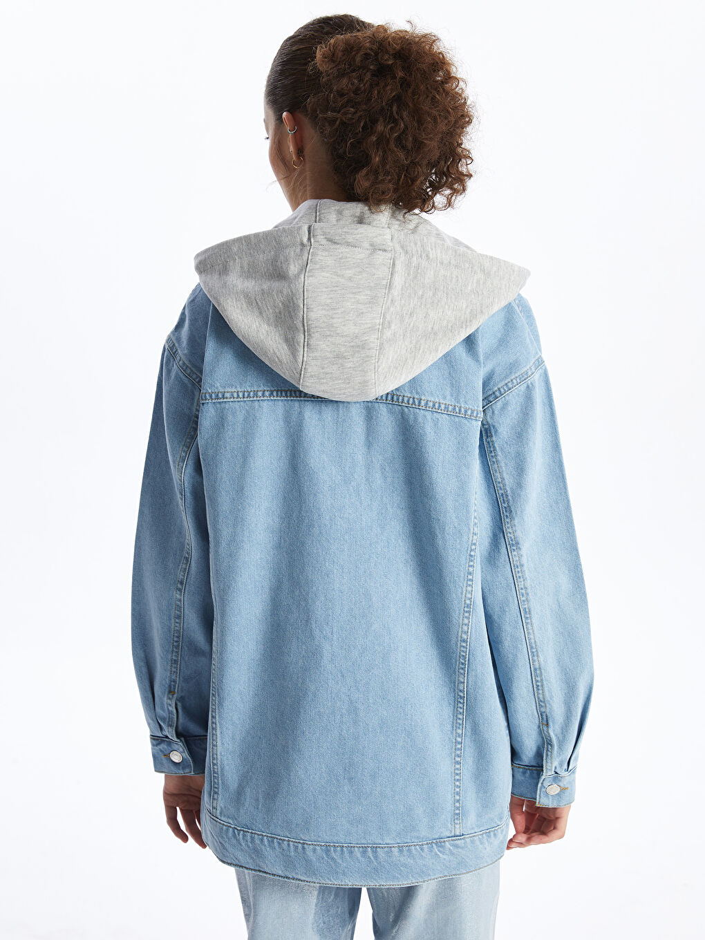 Hooded Oversize Women's Denim Jacket -S48290Z8-SX1