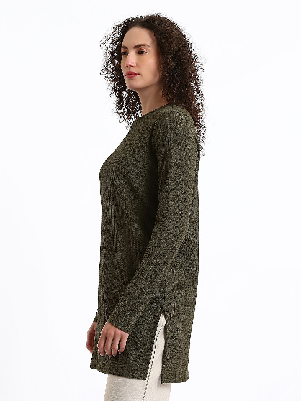 LCWAIKIKI Basic Crew Neck Plain Long Sleeve Women's Tunic -S48294Z8-HDQ