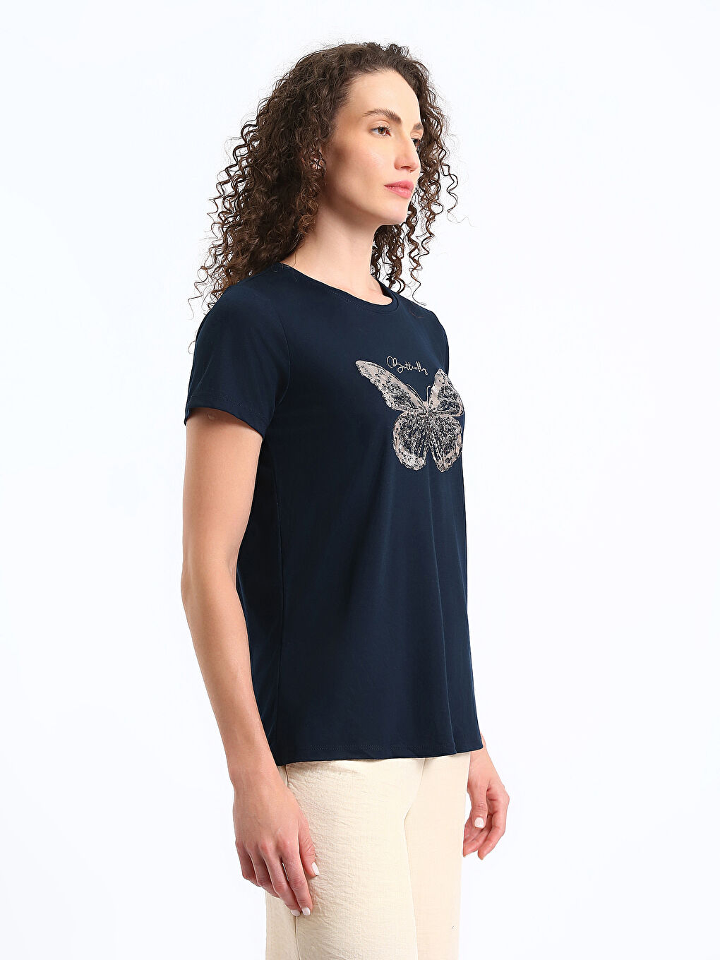 Crew Neck Printed Short Sleeve Women's T-Shirt-6