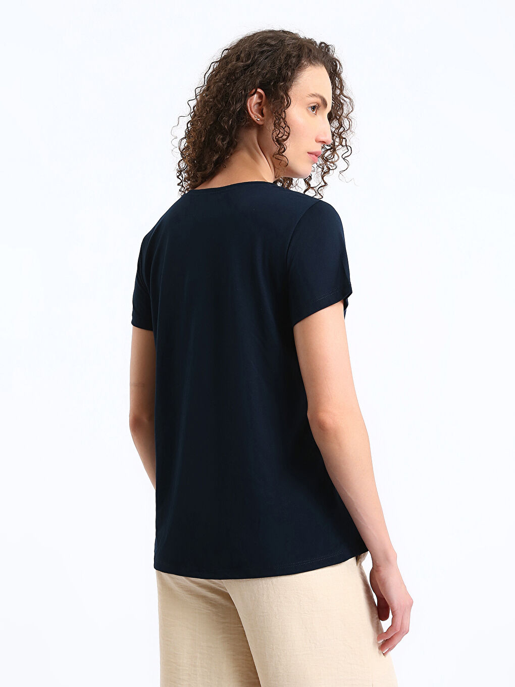 Crew Neck Printed Short Sleeve Women's T-Shirt-8