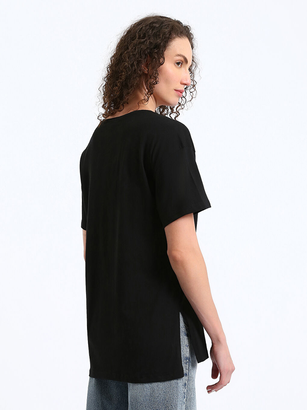 T-shirt pour Femmes à Manches Courtes avec Col Rond Orné de Strass-8