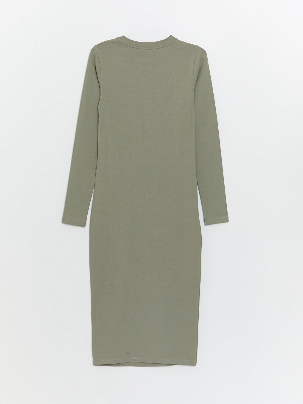 LCW Vision Crew Neck Plain Long Sleeve Women's Bodycon Dress -S48304Z8-GNZ