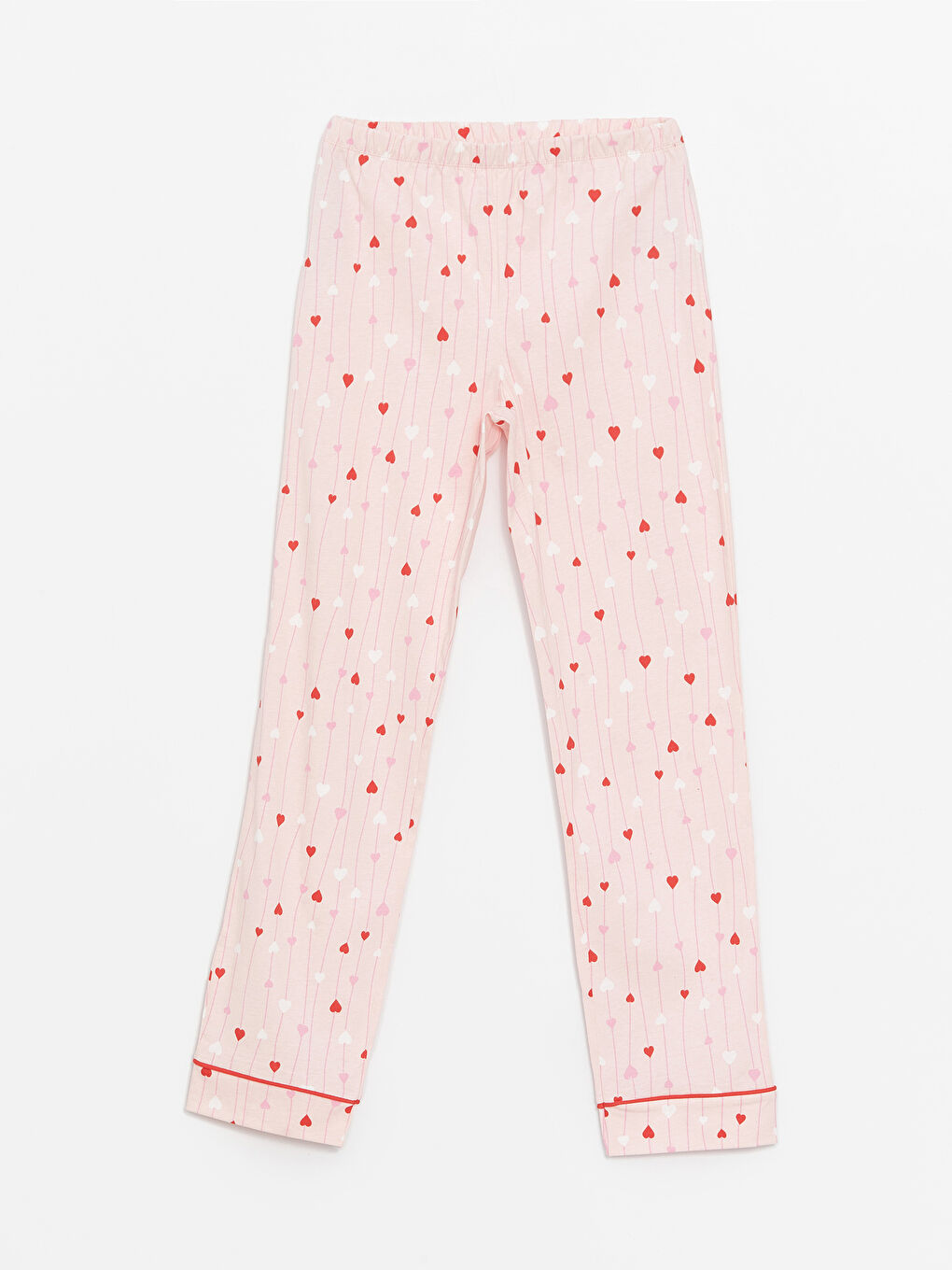 Pembe Beli Lastikli Baskılı Hamile Pijama Alt