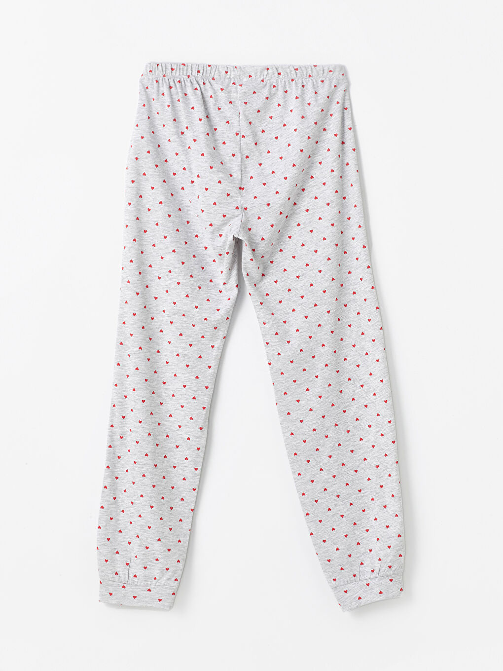 Gri Beli Lastikli Baskılı Hamile Jogger Pijama Altı-1