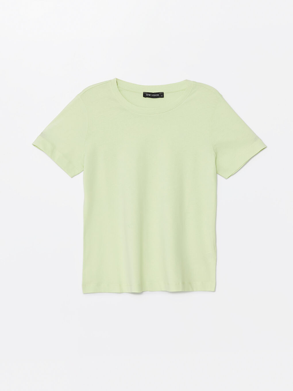 Crew Neck Plain Short Sleeve Women's T-Shirt-4