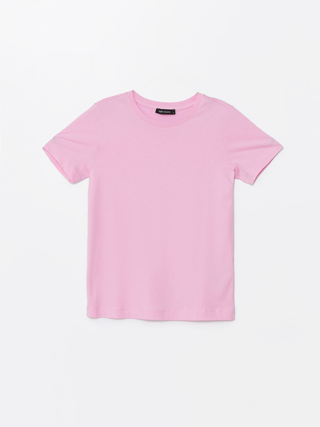 T-shirt pour Femmes à Manches Courtes Uni à Col Rond-4