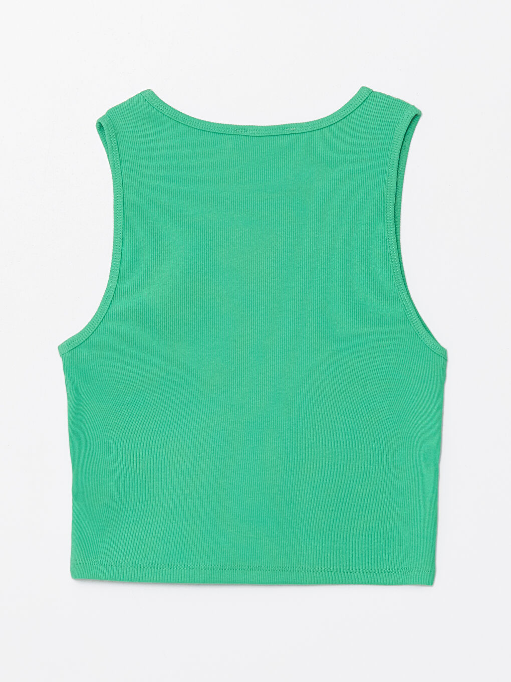 Women's Crew Neck Plain Crop Top -S48344Z8-FNZ
