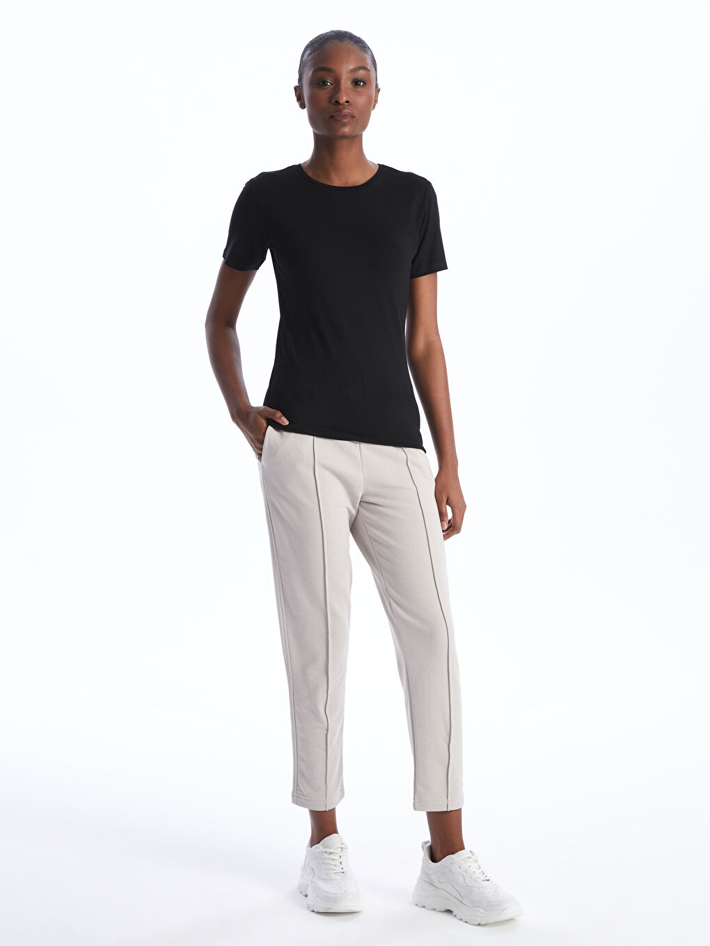 Women's Elastic Waist Regular Sweatpants -S48345Z8-QYF