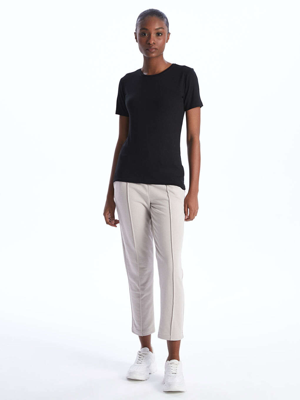 Women's Elastic Waist Regular Sweatpants -S48345Z8-QYF