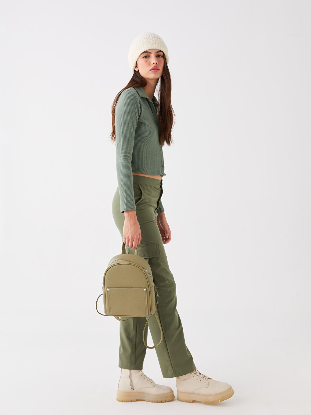 LCW ACCESSORIES Deri Görünümlü Kadın Sırt Çantası -S48403Z8-SEB