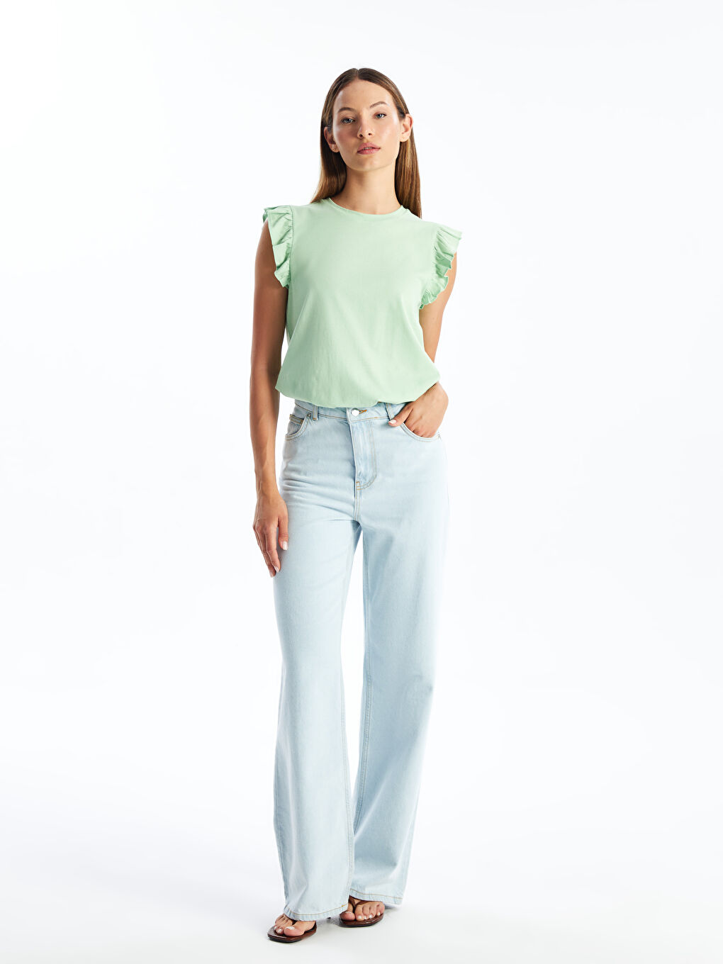 Crew Neck Plain Short Sleeve Women's T-Shirt-1