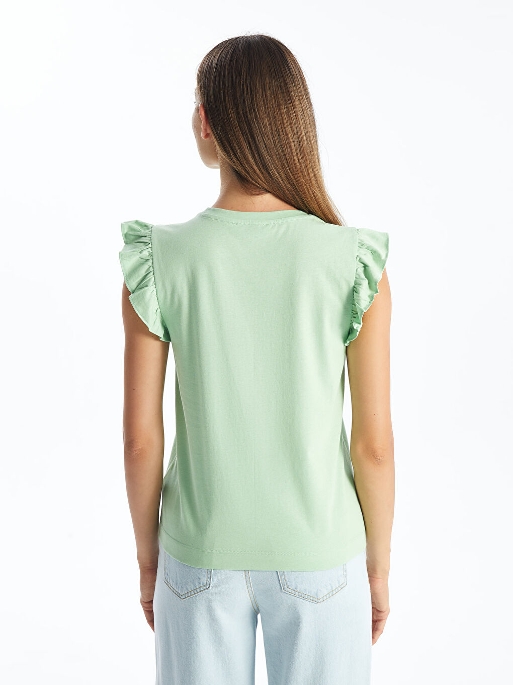 Crew Neck Plain Short Sleeve Women's T-Shirt-3