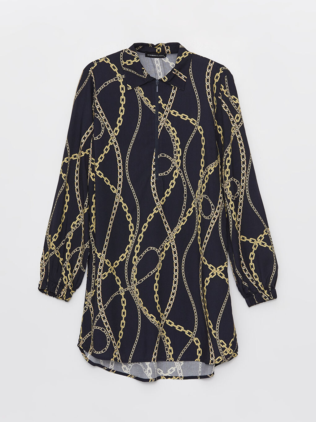 Long Sleeve Women's Tunic With Shirt Collar Pattern -S48415Z8-LSJ