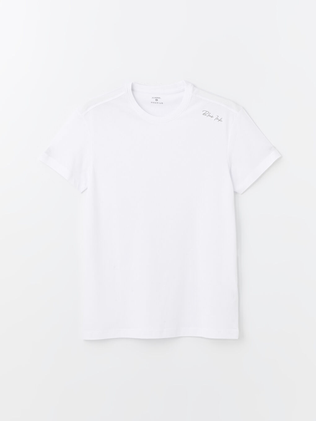 Beyaz Bisiklet Yaka Kısa Kollu Erkek Pijama Üst-4