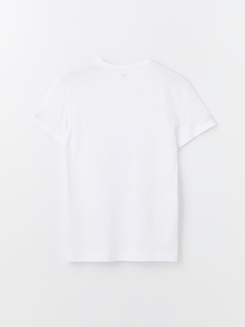 Beyaz Bisiklet Yaka Kısa Kollu Erkek Pijama Üst-5