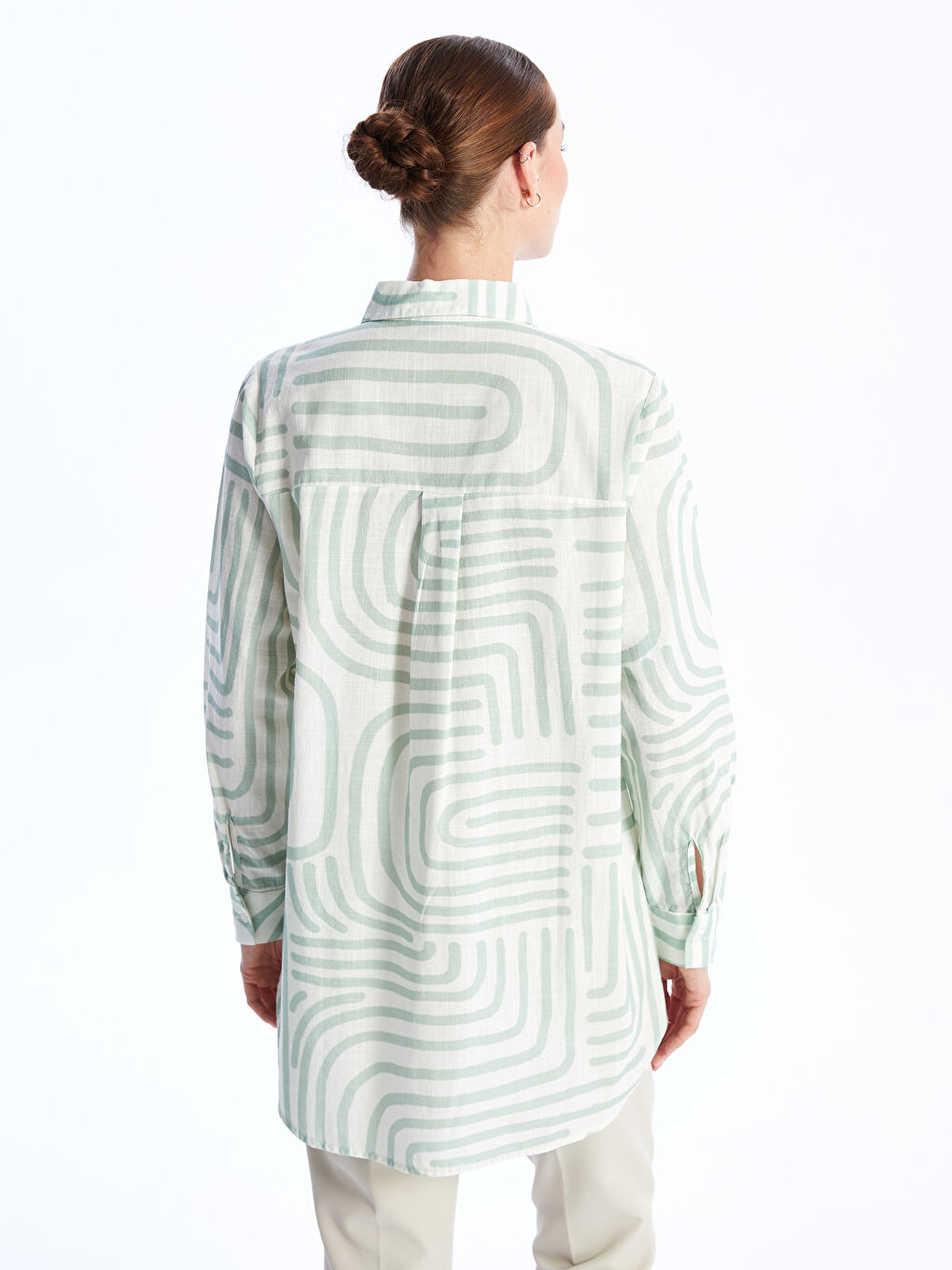 Patterned Women's Shirt Tunic -S48417Z8-LRR