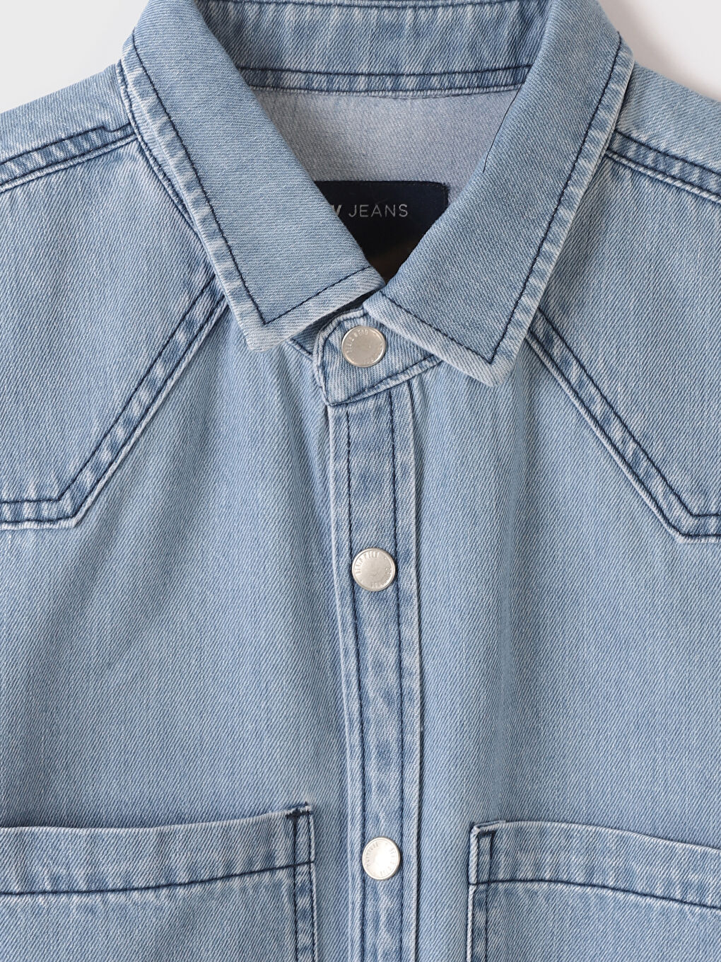 Relaxed Fit Long Sleeve Men's Denim Shirt-4