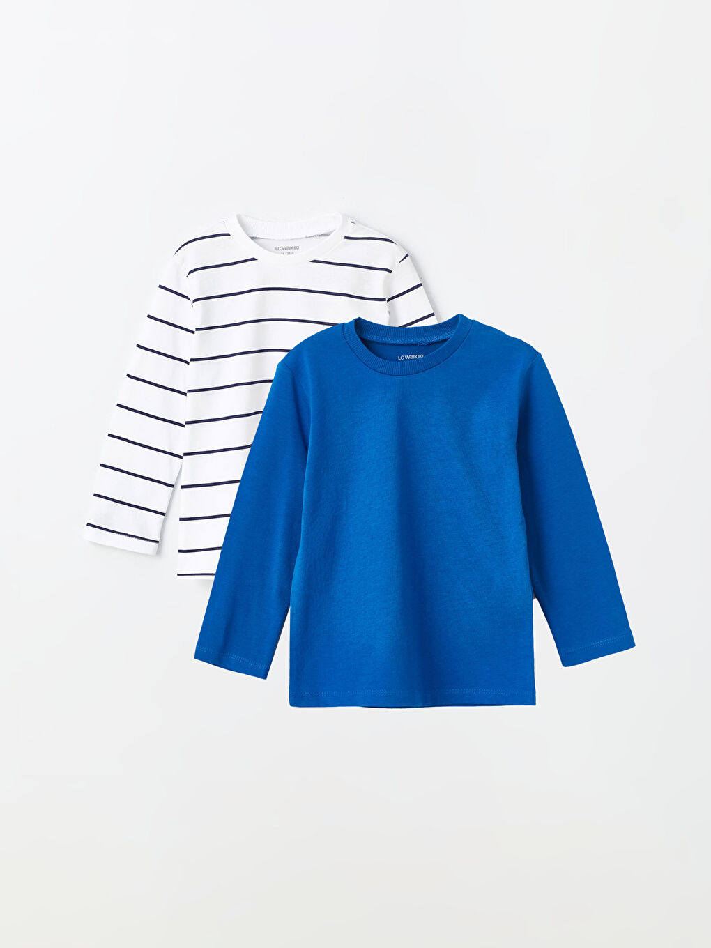 Crew Neck Long Sleeve Striped Baby Boy T-Shirt, Pack of 2