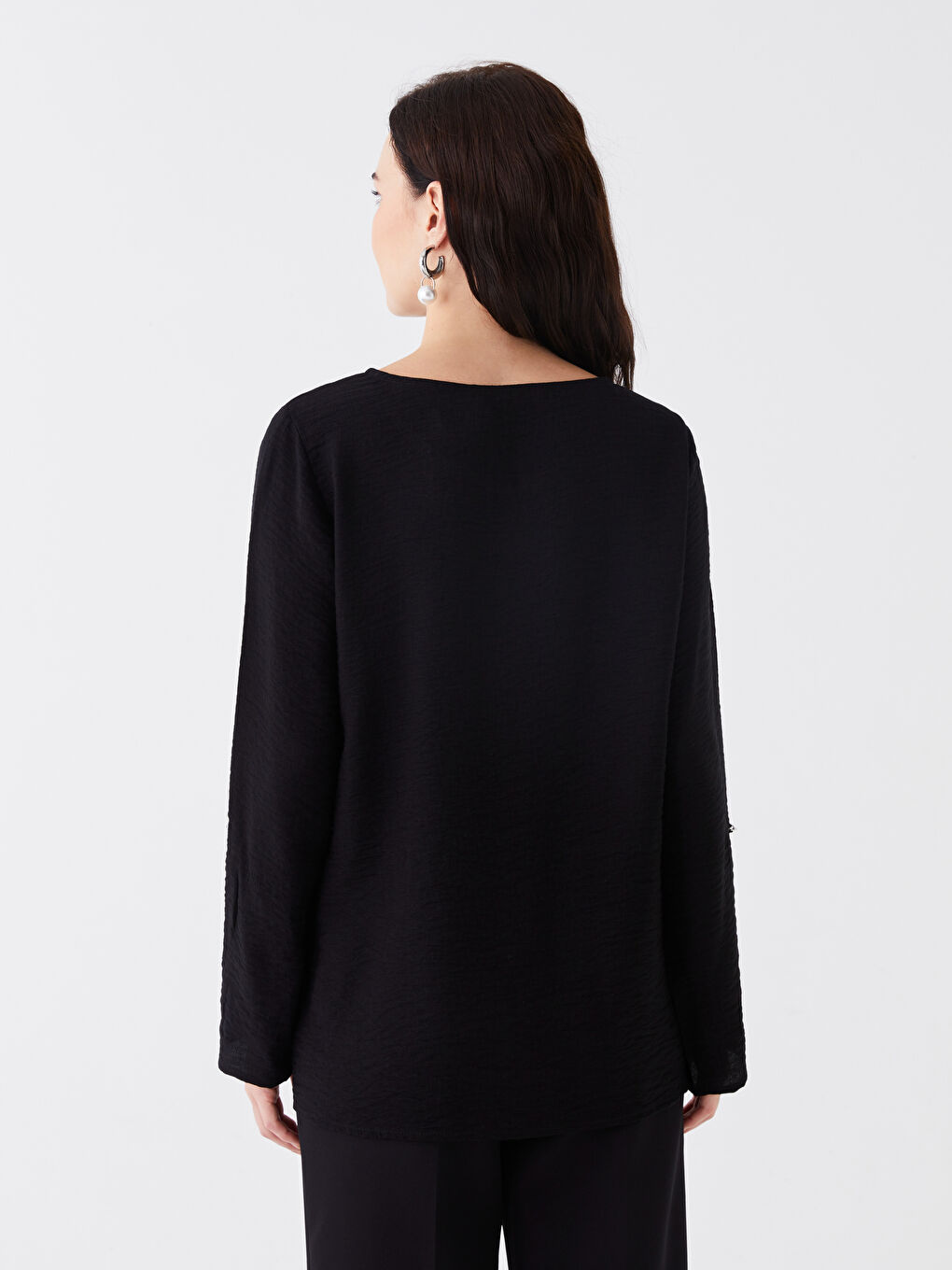 LCW Grace Crew Neck Plain Long Sleeve Women's Blouse -S48461Z8-CVL