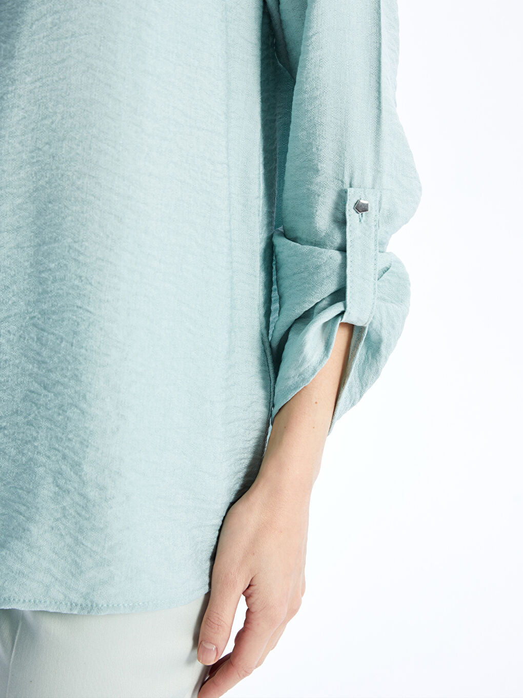 LCW Grace Crew Neck Plain Long Sleeve Women's Blouse -S48461Z8-GBZ