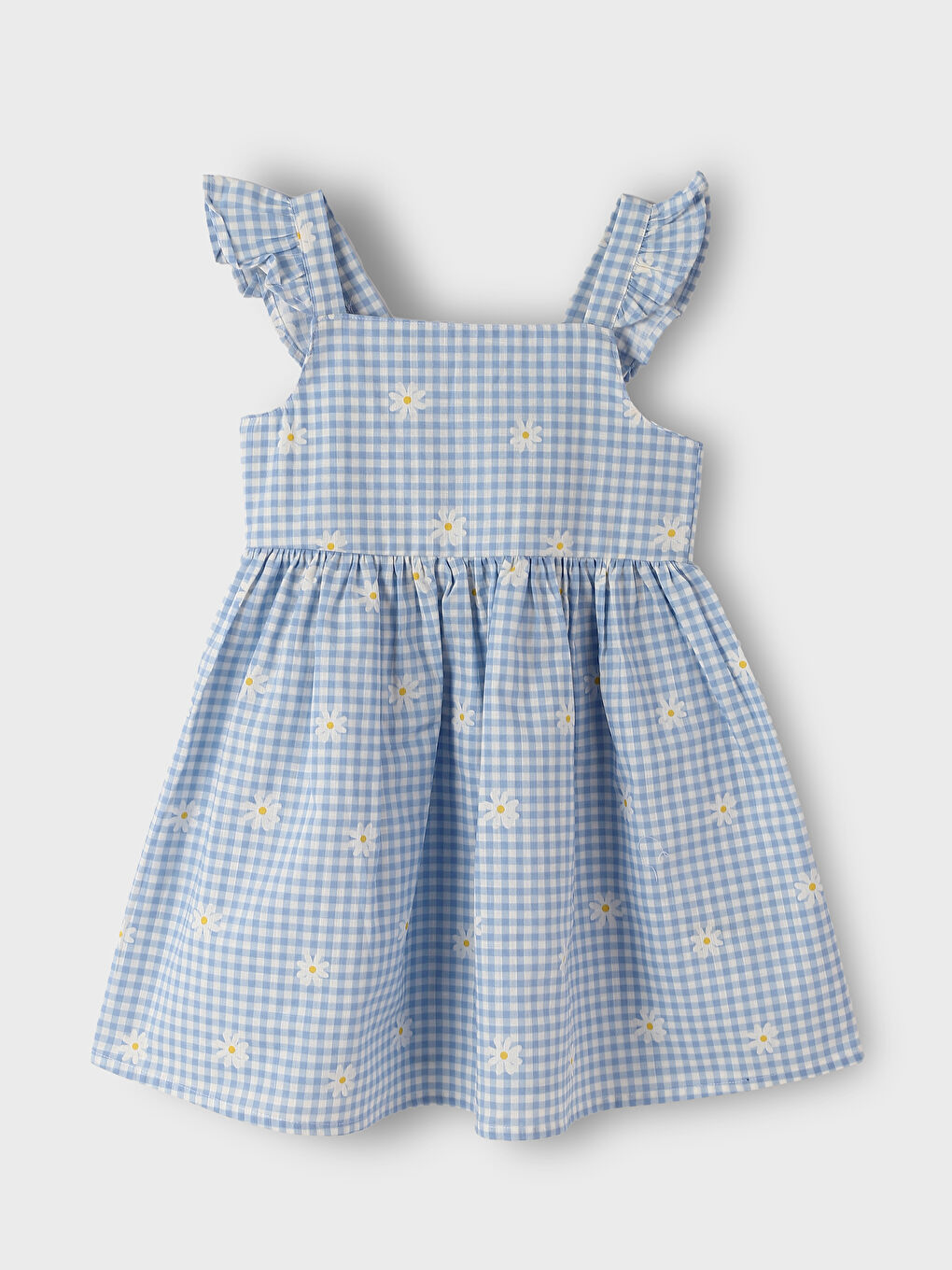 فستان للبنات بدون أكمام برقبة مربعة ونقشة زهور