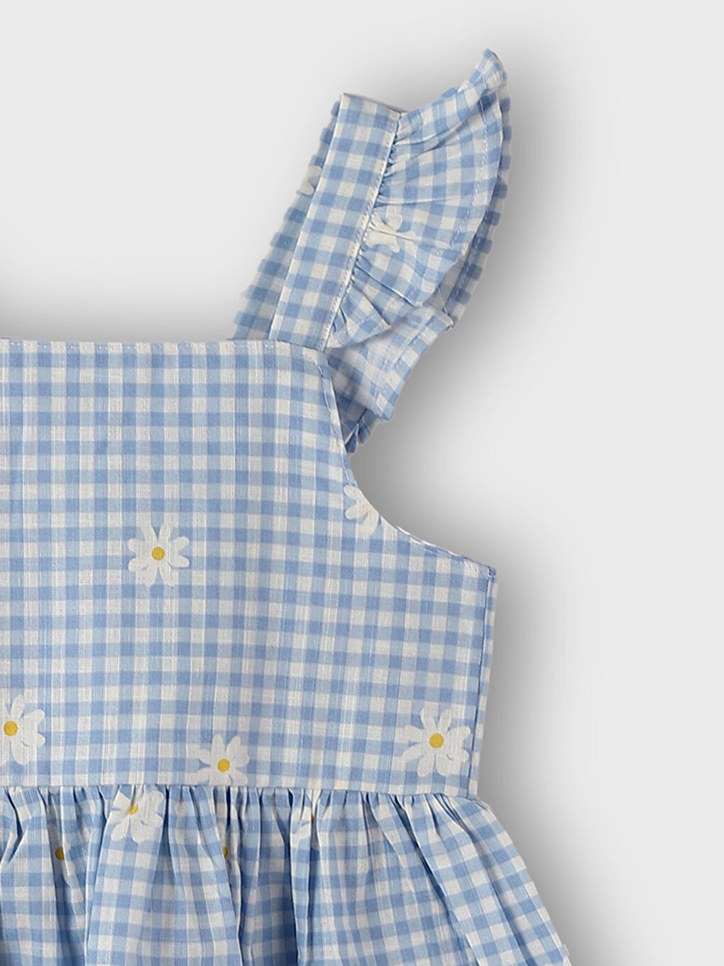 فستان للبنات بدون أكمام برقبة مربعة ونقشة زهور-2