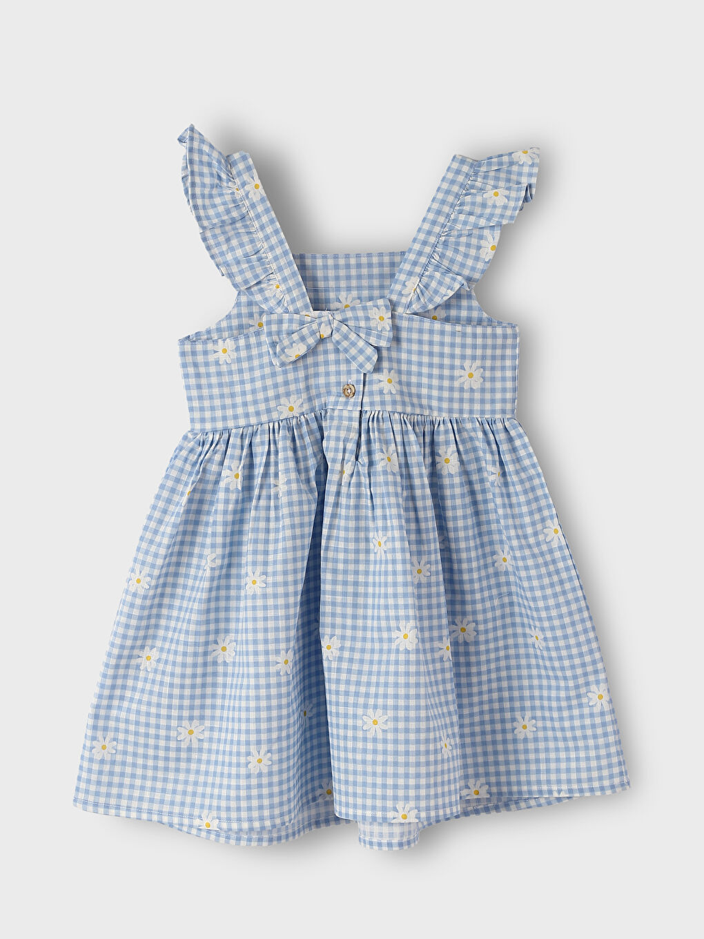 فستان للبنات بدون أكمام برقبة مربعة ونقشة زهور-3