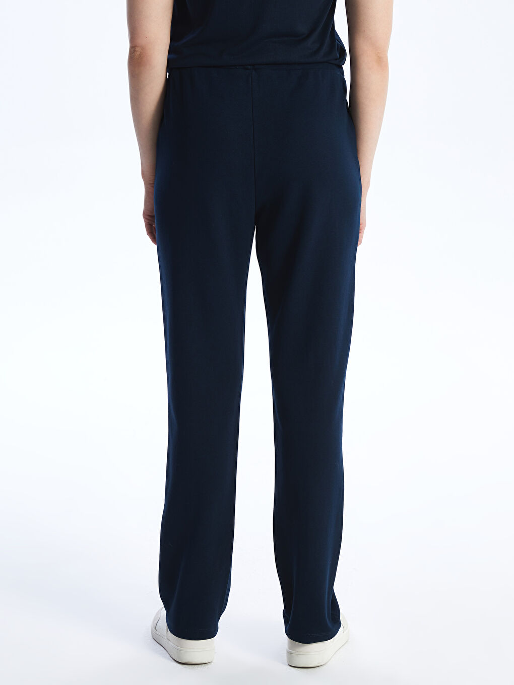 Lacivert Kadın Beli Lastikli Düz Eşofman Altı-6