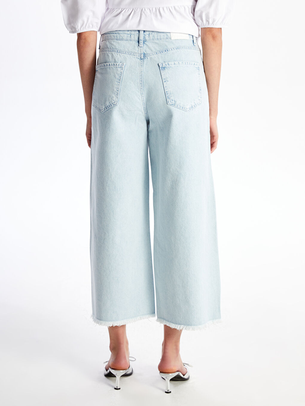 High Waist Wideleg Women's Jean Trousers -S48480Z8-S1D