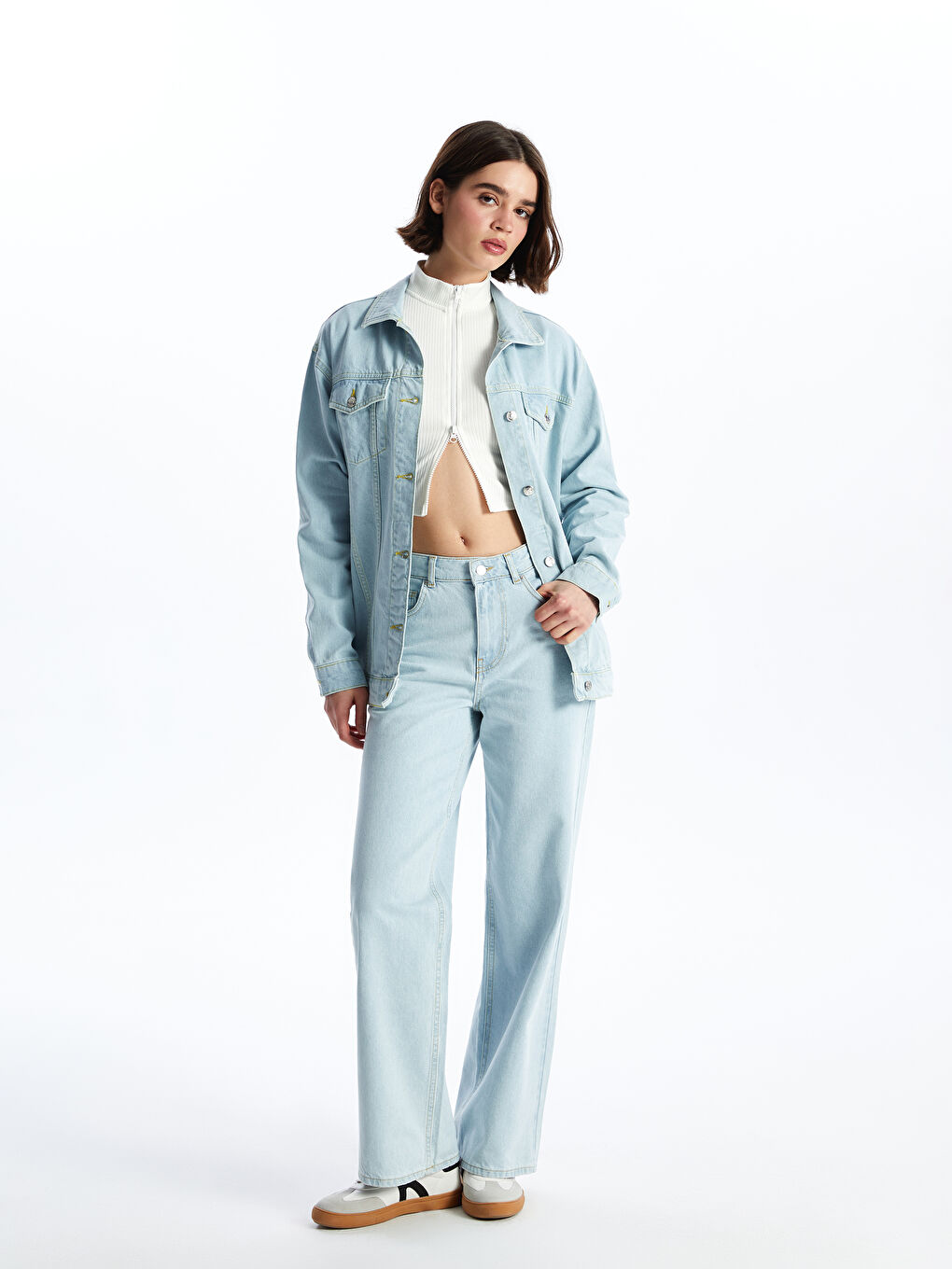 XSIDE High Waisted Wideleg Women's Cargo Jeans -S48481Z8-K9M