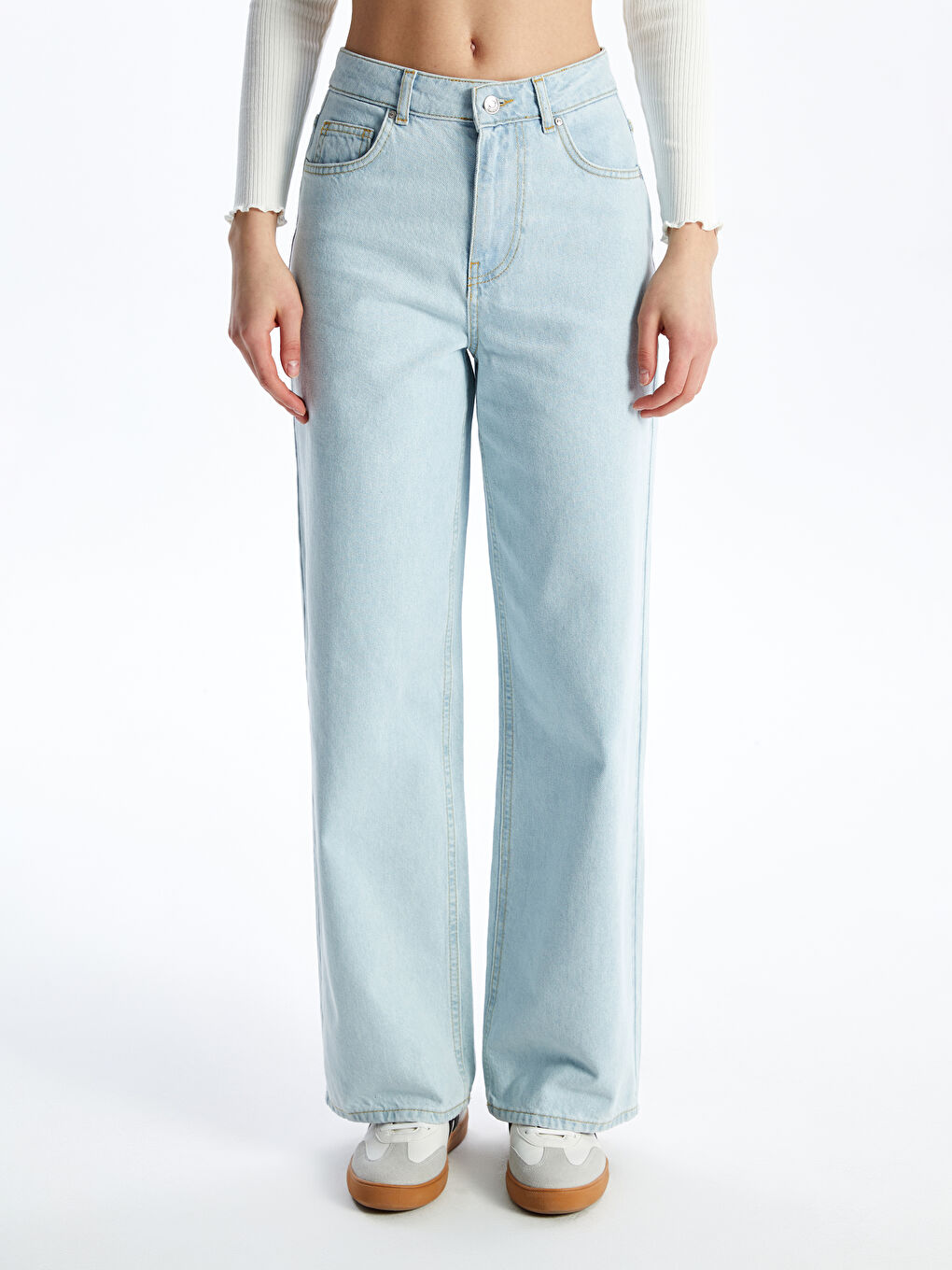 XSIDE High Waisted Wideleg Women's Cargo Jeans -S48481Z8-K9M