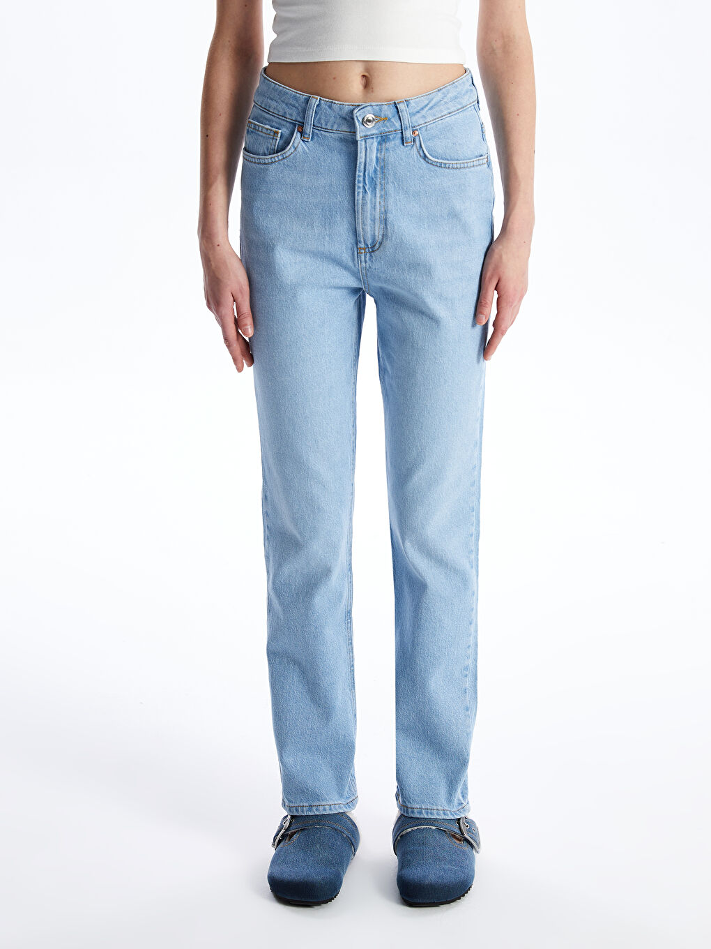 Straight Fit Women's Denim Trousers -S48503Z8-S54