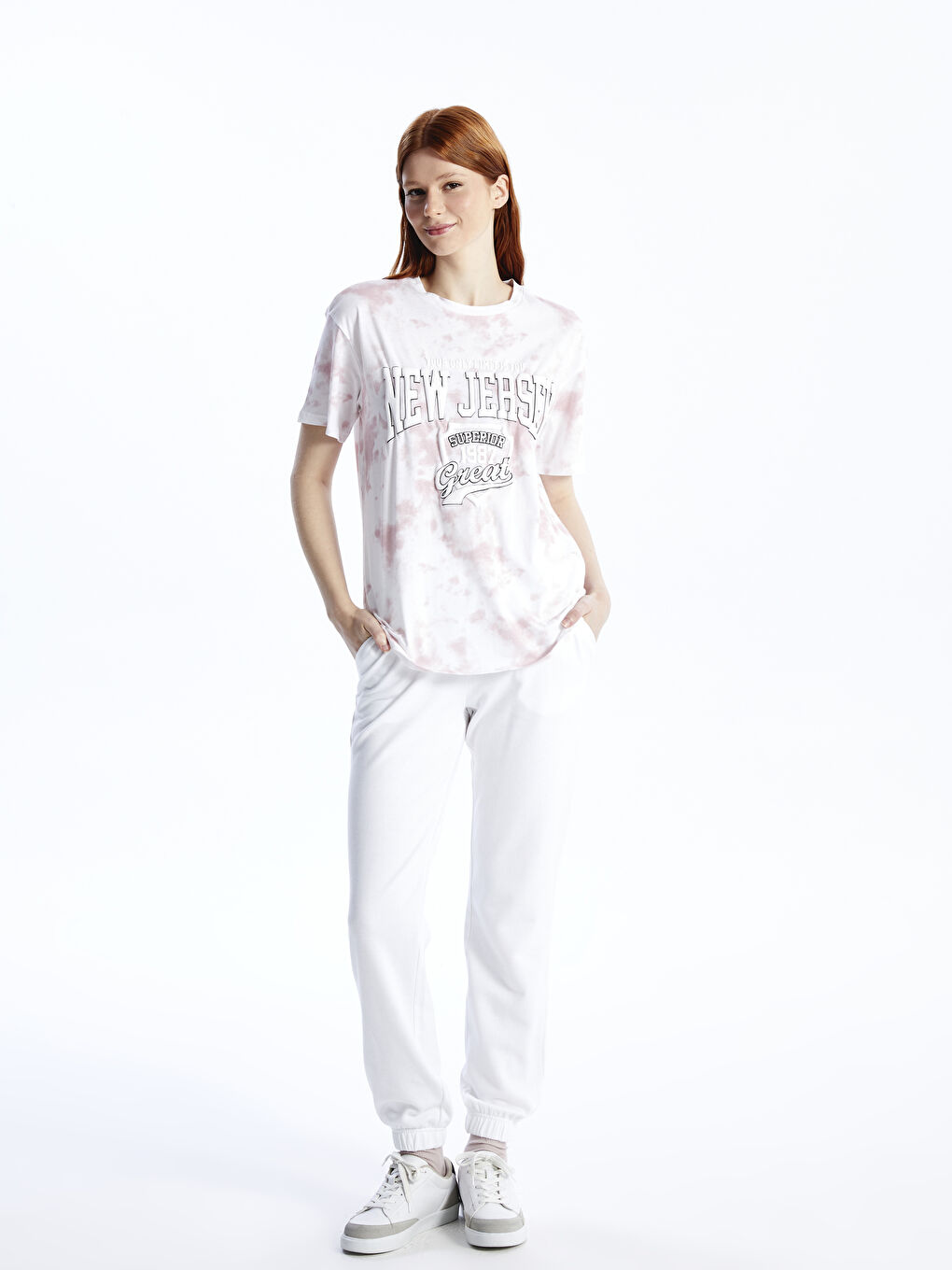 LCW SPORT Crew Neck Printed Short Sleeve Women's T-Shirt -S48509Z8-VEF