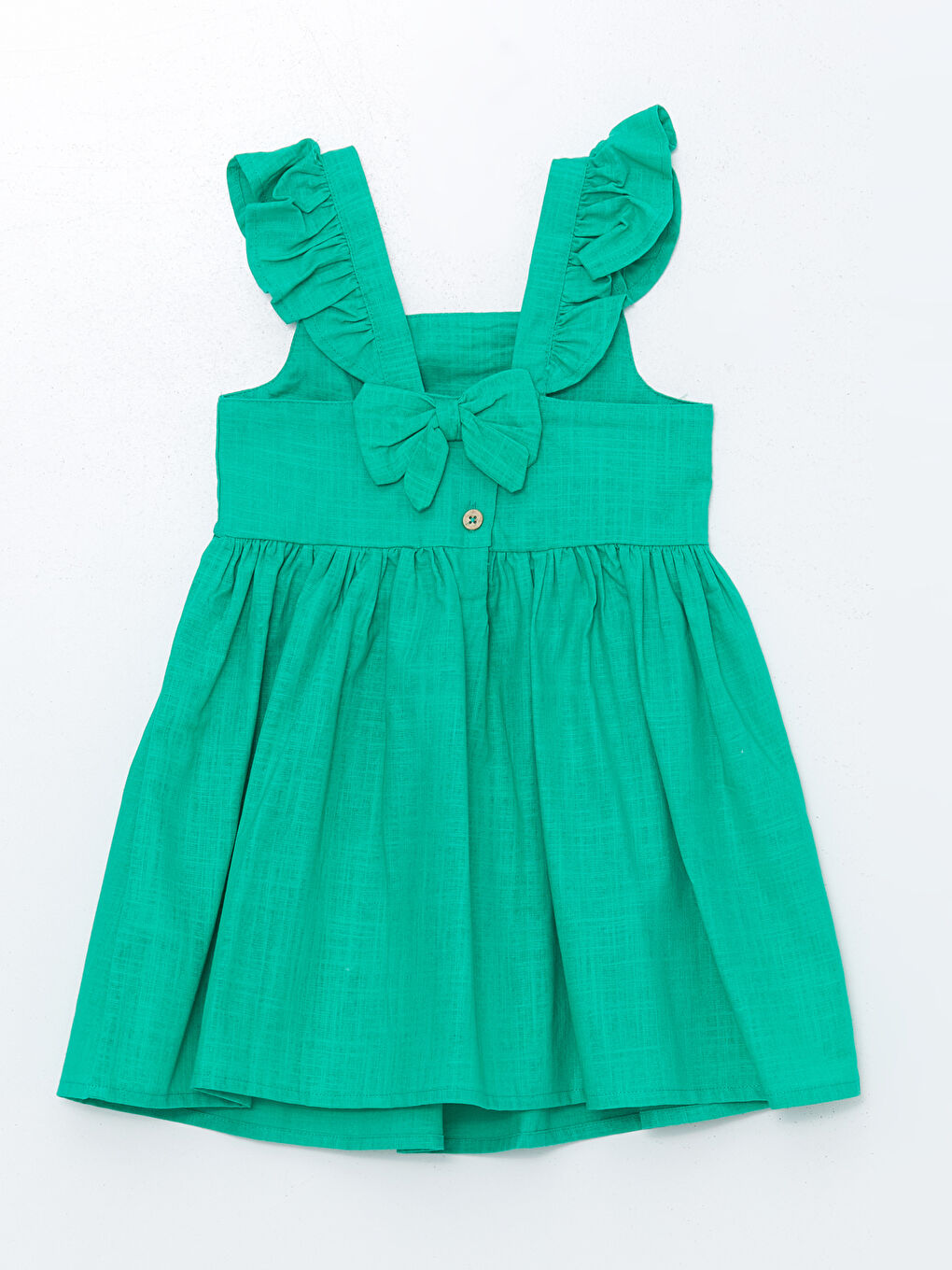 Square Collar Basic Girls' Dress-1