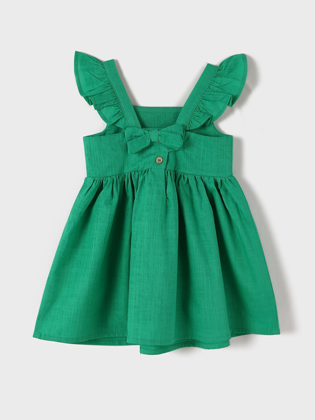 Square Collar Basic Girls' Dress-3
