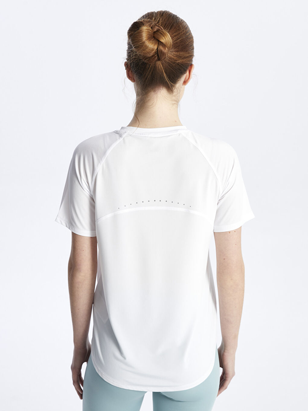Crew Neck Reflective Printed Short Sleeve Women's Sports T-Shirt -S48522Z8-R9J