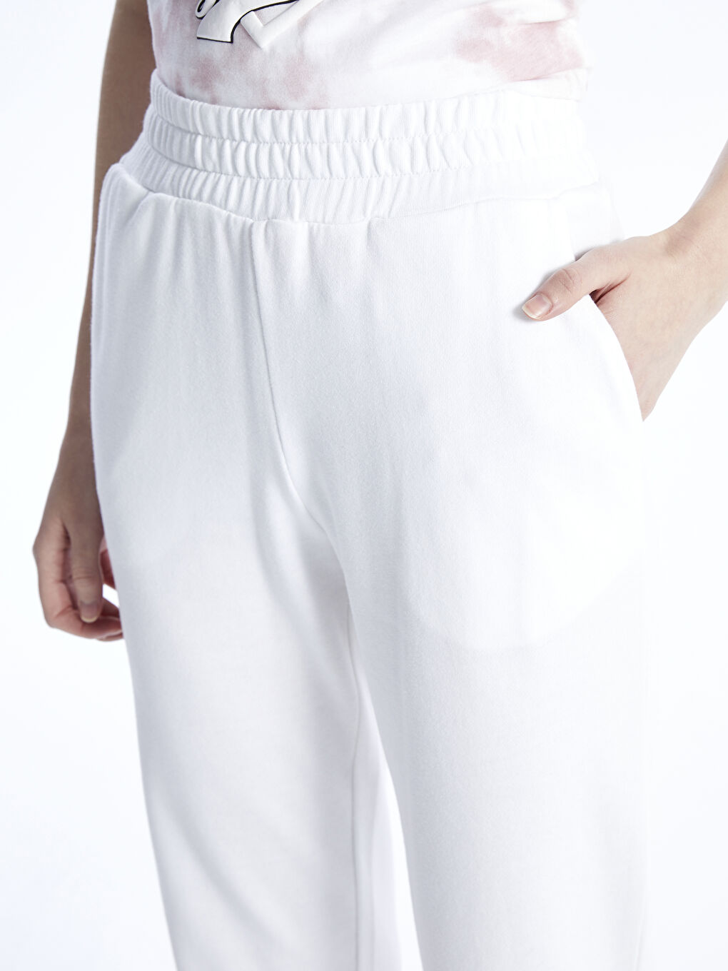Women's Elasticated Waist Plain Jogger Sweatpants -S48525Z8-Q6K