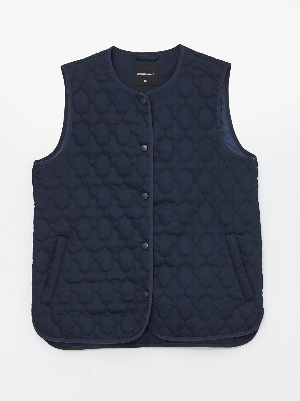Crew Neck Quilted Women's Puffer Vest -S48563Z8-E1J